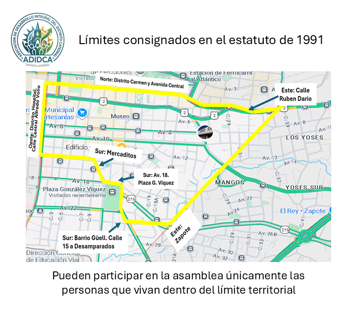 LIMITES TERRITORIALES DE ADI CATEDRAL ASAMBLEA LIMITES TERRITORIALES DE ADI CATEDRAL ASAMBLEA